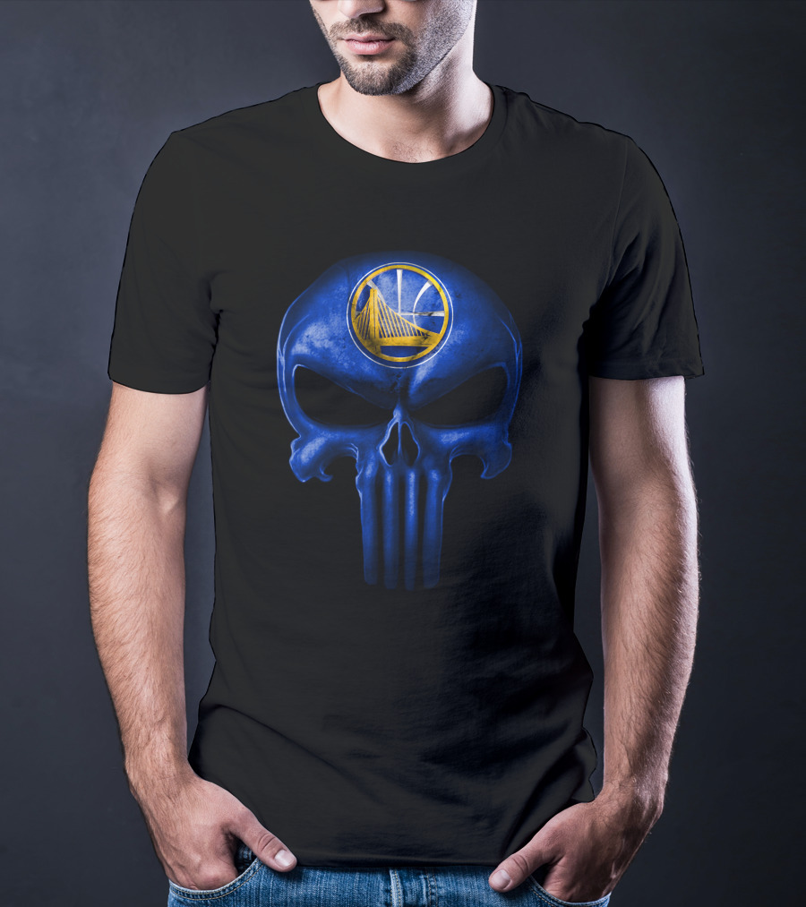 Golden State Warriors Blue Skull T-Shirt