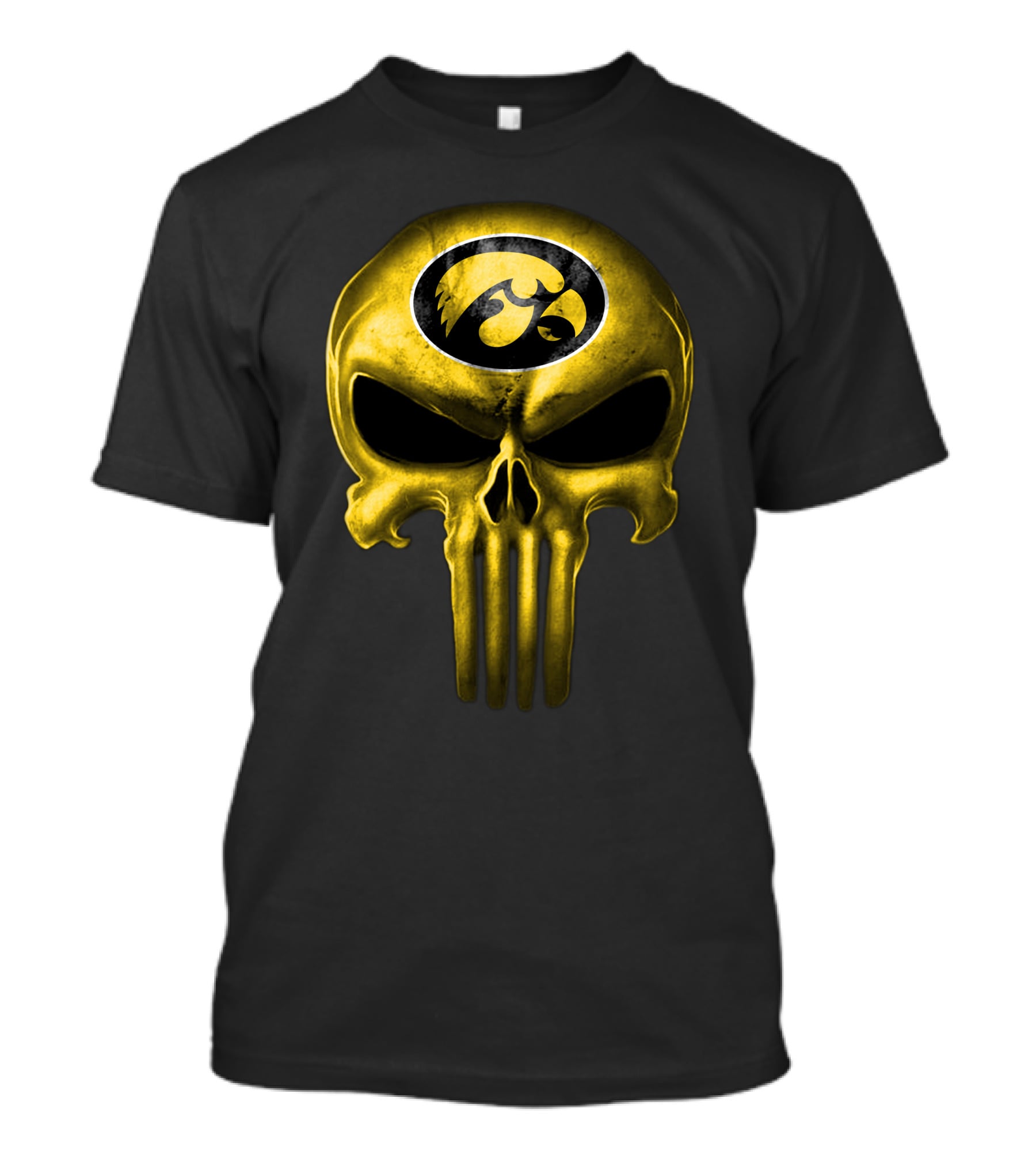 Iowa Hawkeyes Punisher Skull Fan T-Shirt