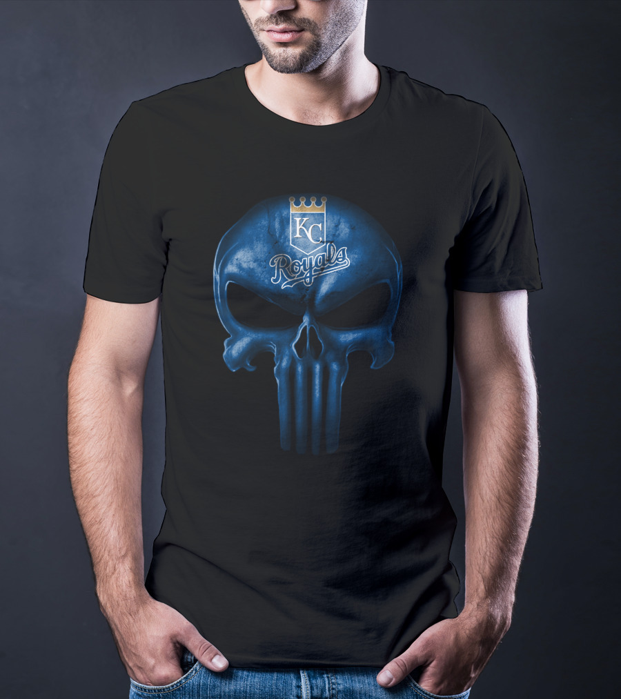 Kc Royals Skull Blue Art T-Shirt