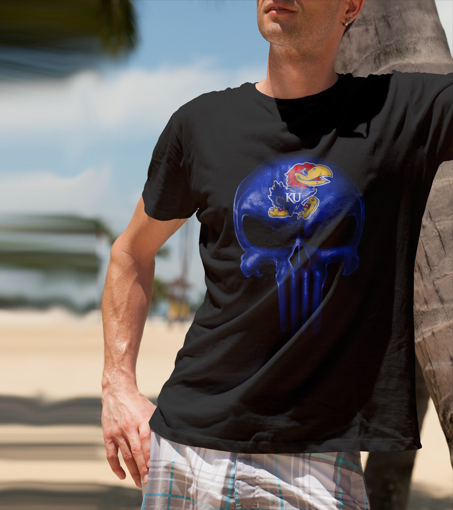Kansas Jayhawks Skull Ku T-Shirt