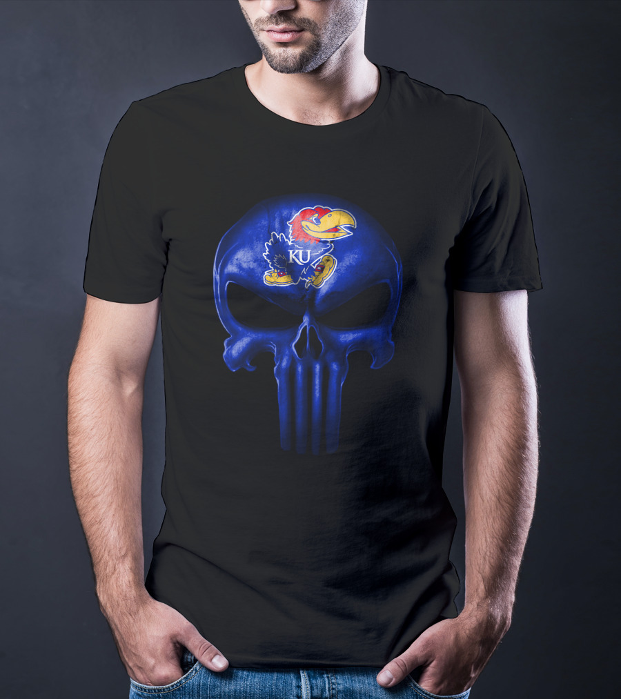 Kansas Jayhawks Skull Ku T-Shirt