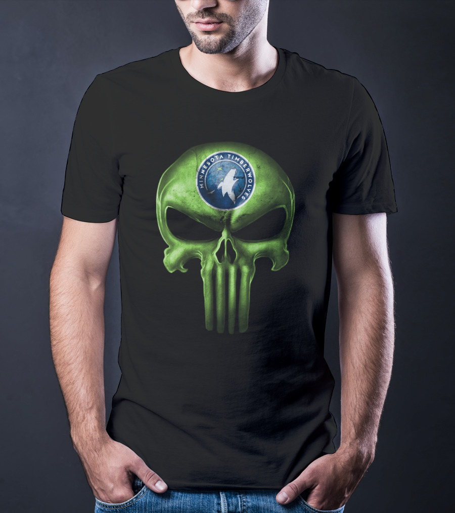 Minnesota Timberwolves Skull Emblem Dark Green T-Shirt
