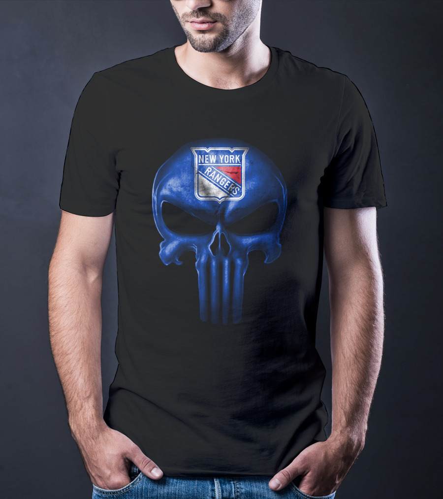 New York Rangers Skull Punisher Logo Fusion T-Shirt