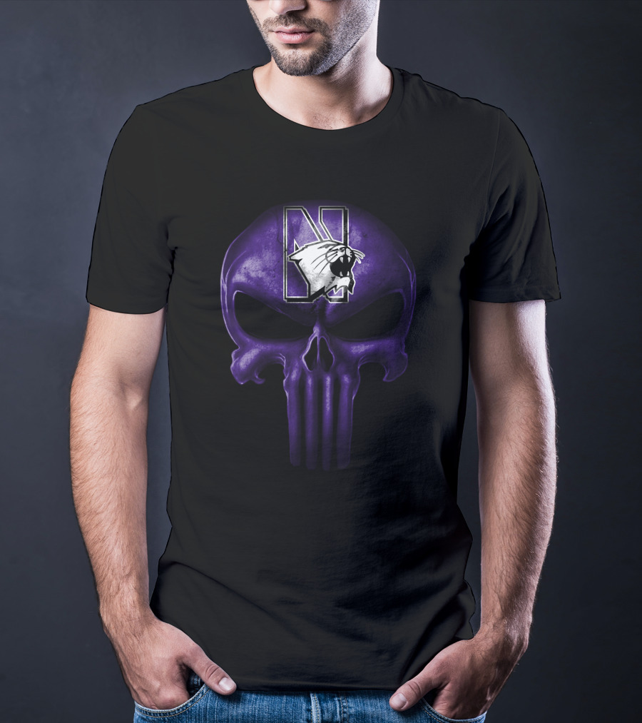 Northwestern Wildcats Skull Logo Purple T-Shirt