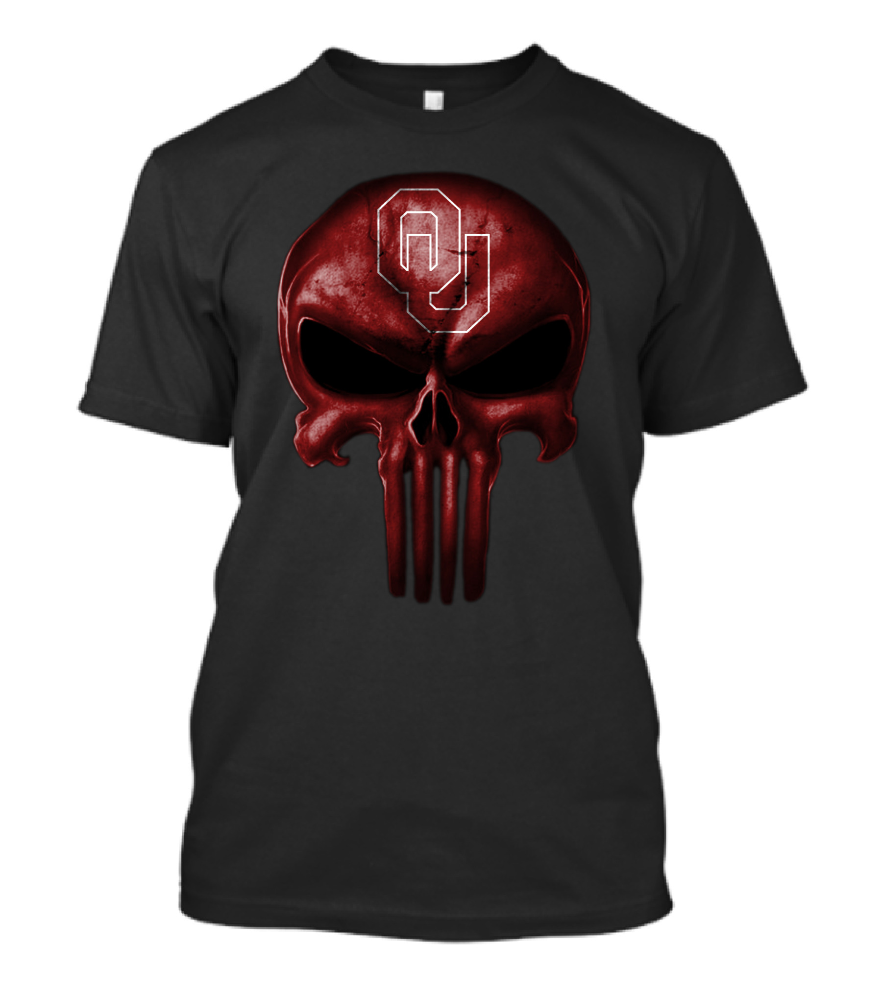 Oklahoma Sooners Skull Punisher Style T-Shirt