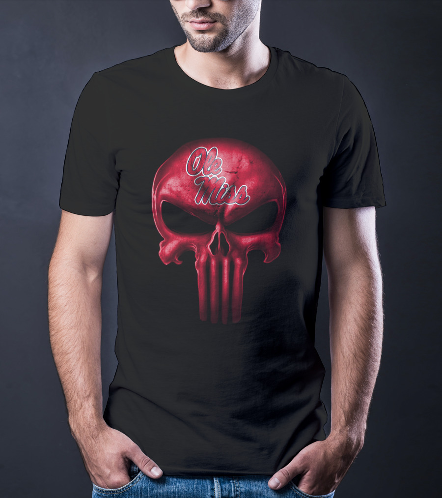 Ole Miss Rebels Red Skull T-Shirt