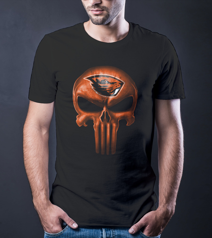Oregon State Beavers Skull Punisher T-Shirt