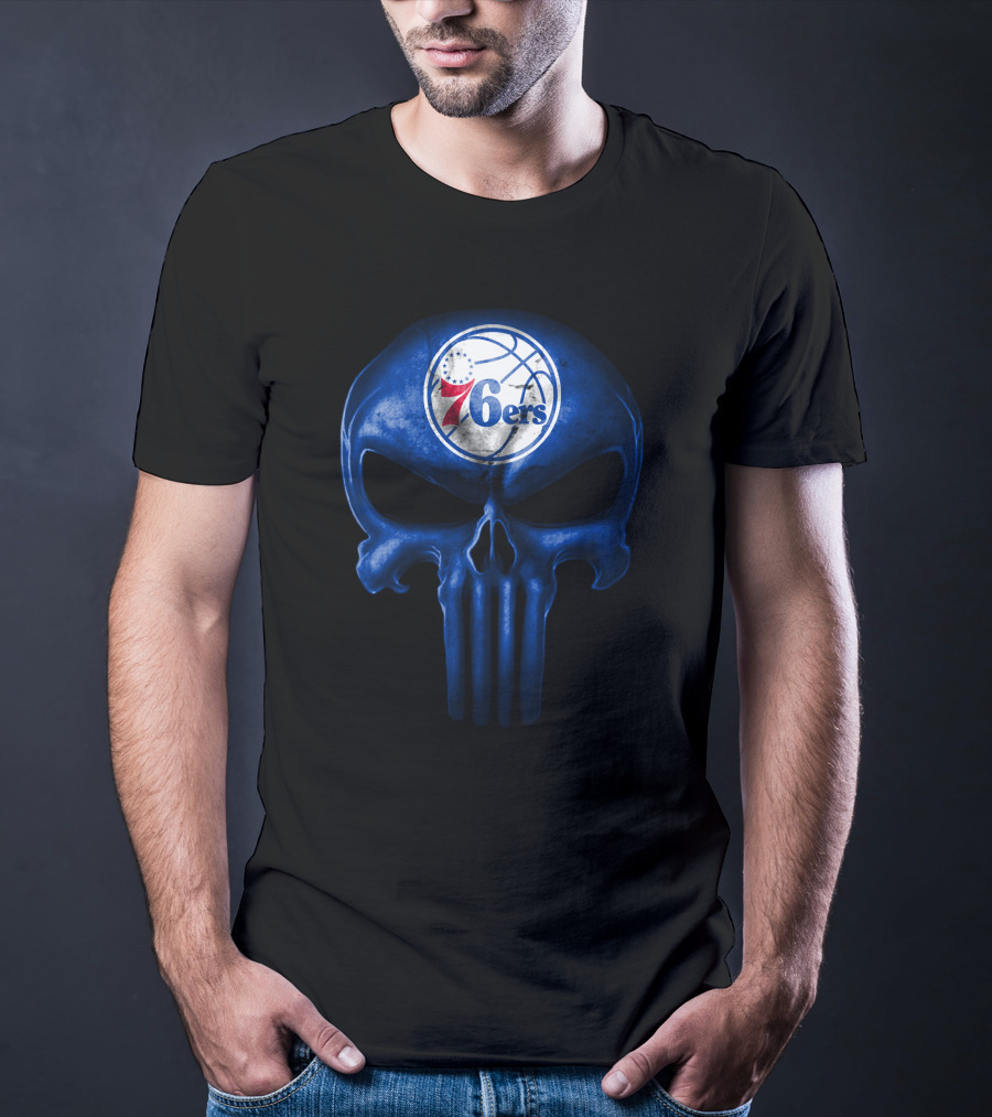 Philadelphia 76ers Punisher Skull T-Shirt