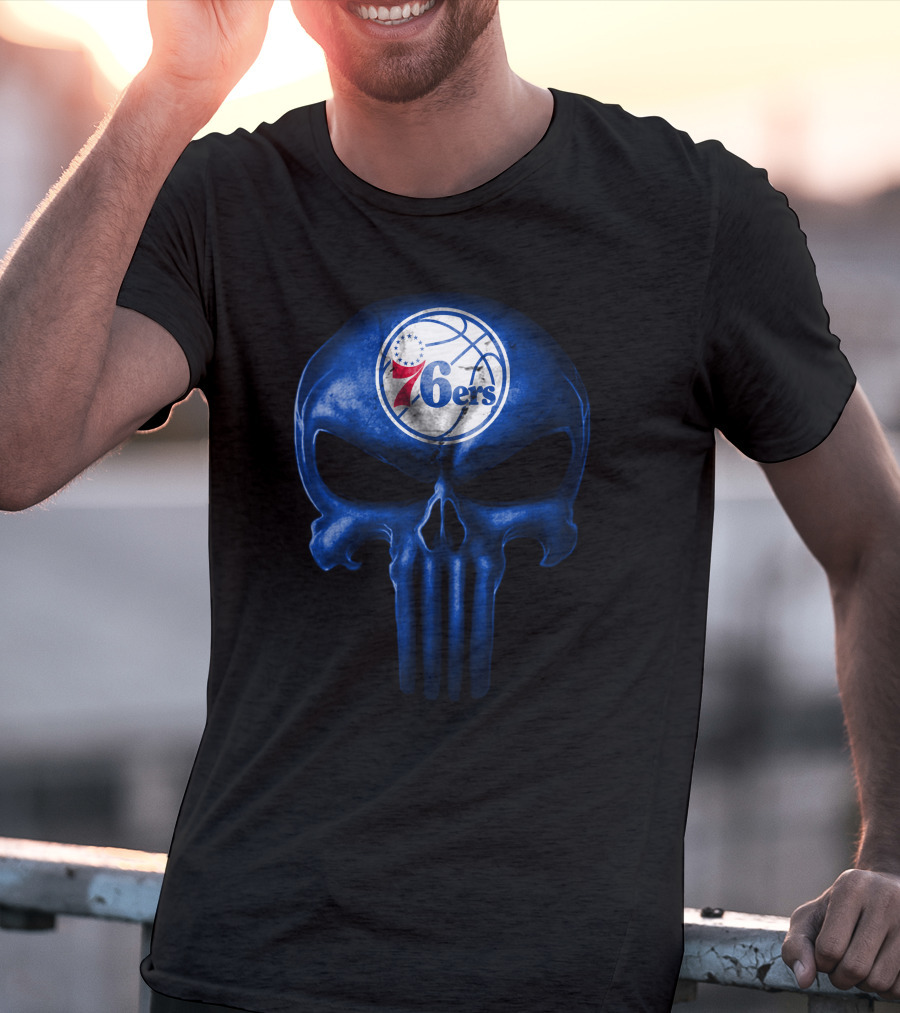 Philadelphia 76ers Punisher Skull T-Shirt