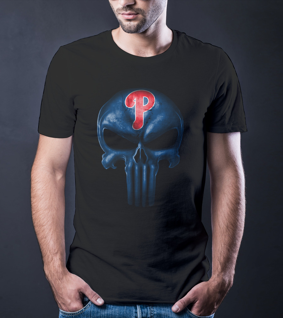 Philadelphia Phillies P Punisher Skull T-Shirt