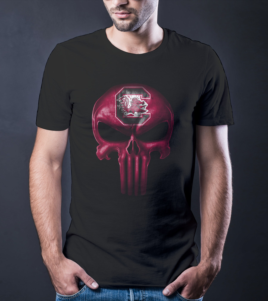 South Carolina Gamecocks Skull Logo Design With Team T-Shirt