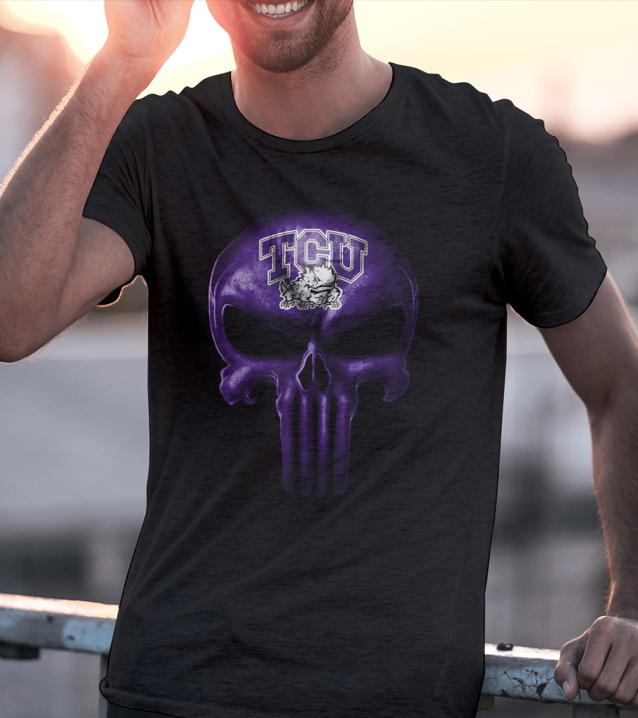 Tcu Horned Frogs Purple Skull T-Shirt