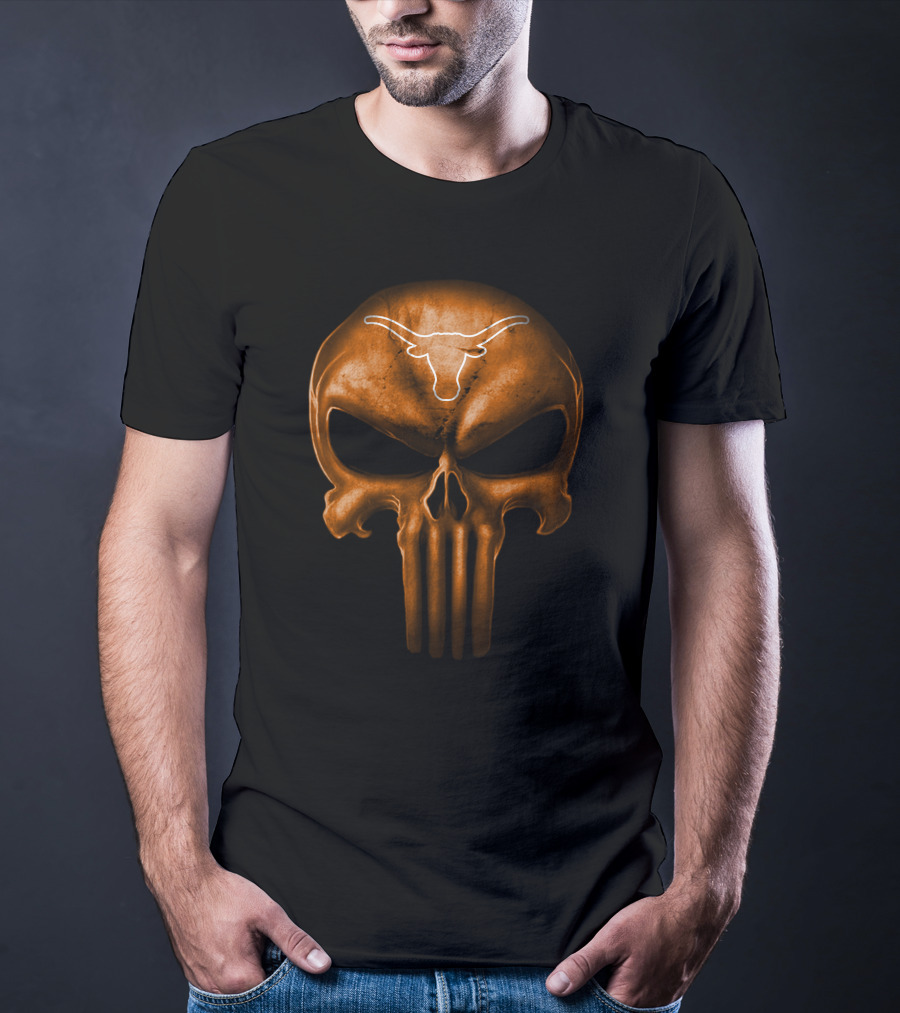 Texas Longhorns Punisher Skull T-Shirt