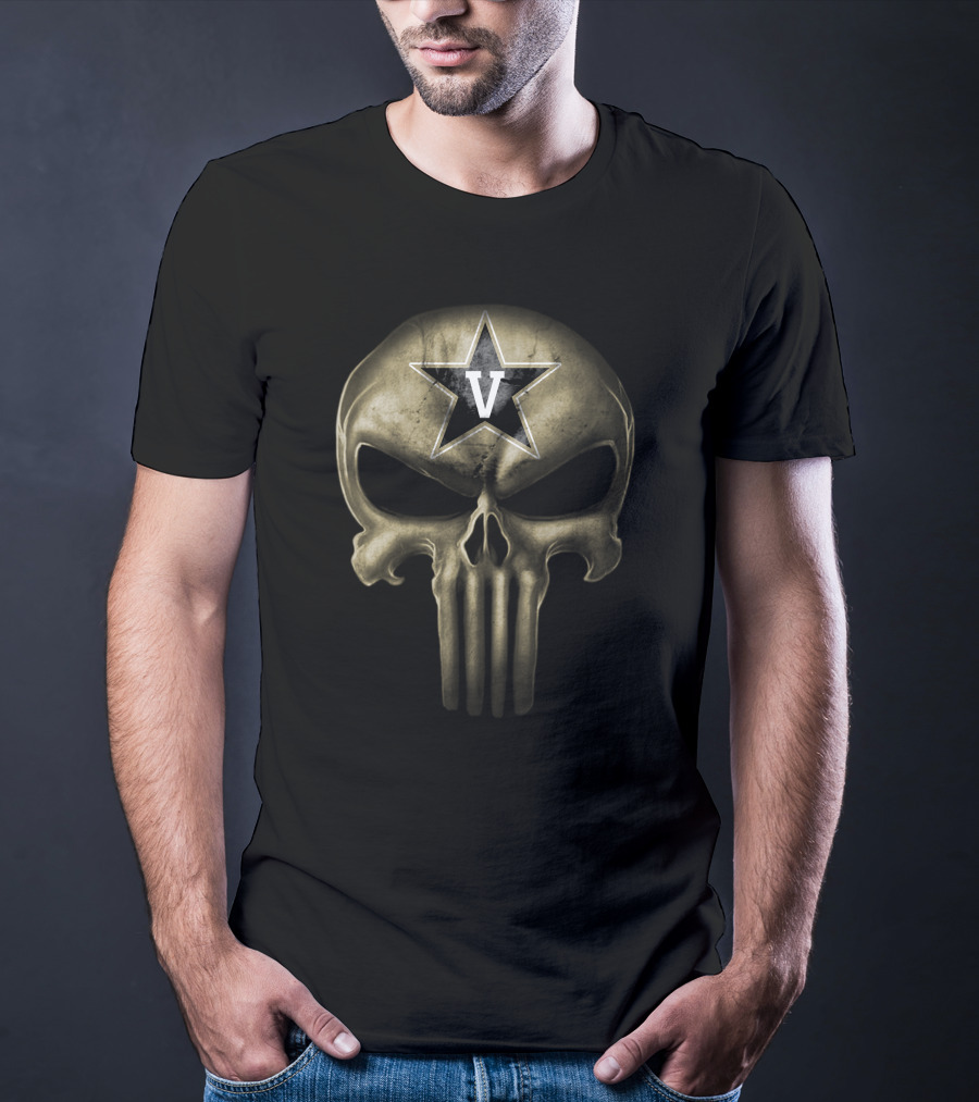Vanderbilt Commodores Skull Punisher T-Shirt