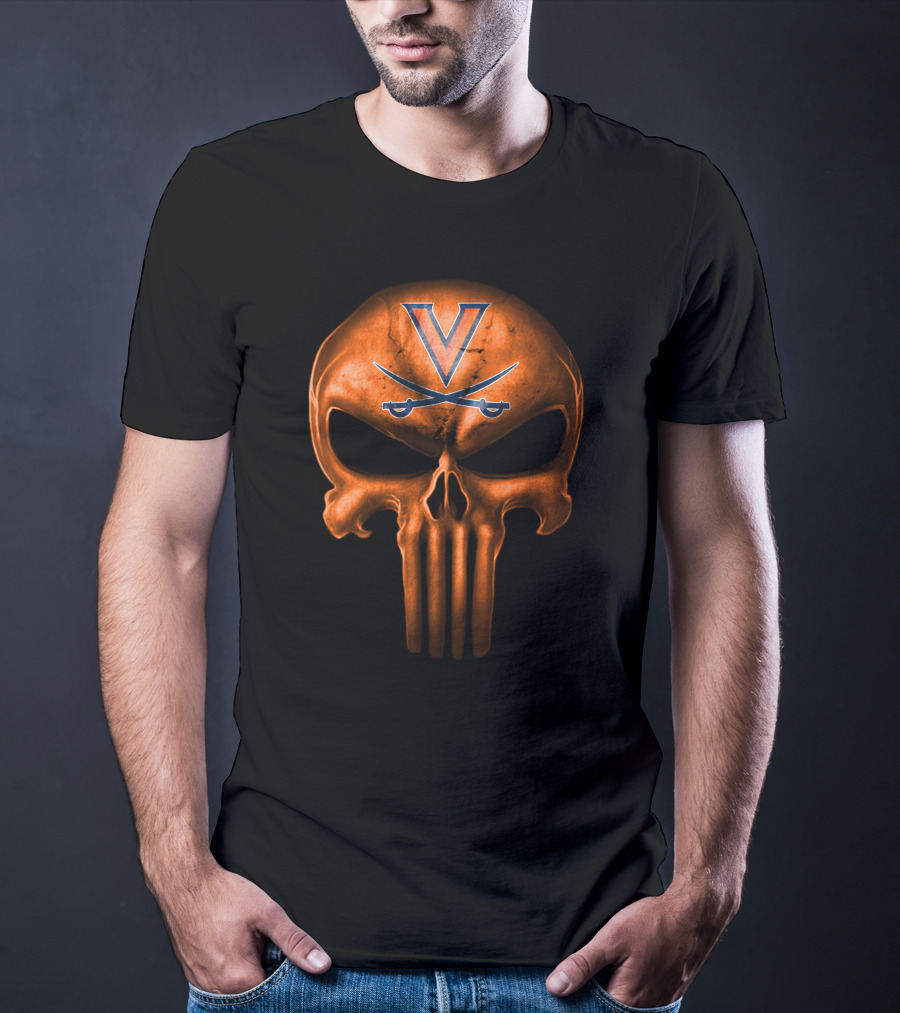 Virginia Cavaliers Skull Punisher T-Shirt