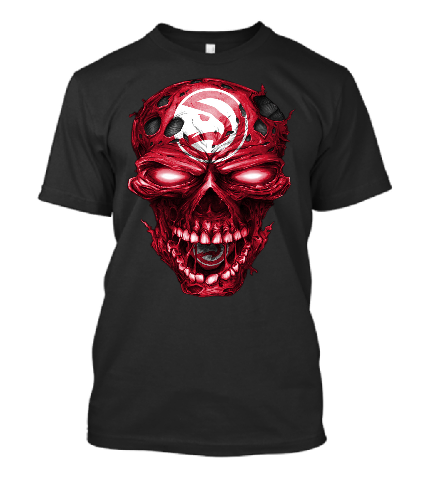Atlanta Hawks Red Skull T-Shirt