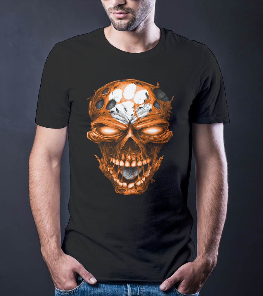 Clemson Tigers Skull Paws T-Shirt
