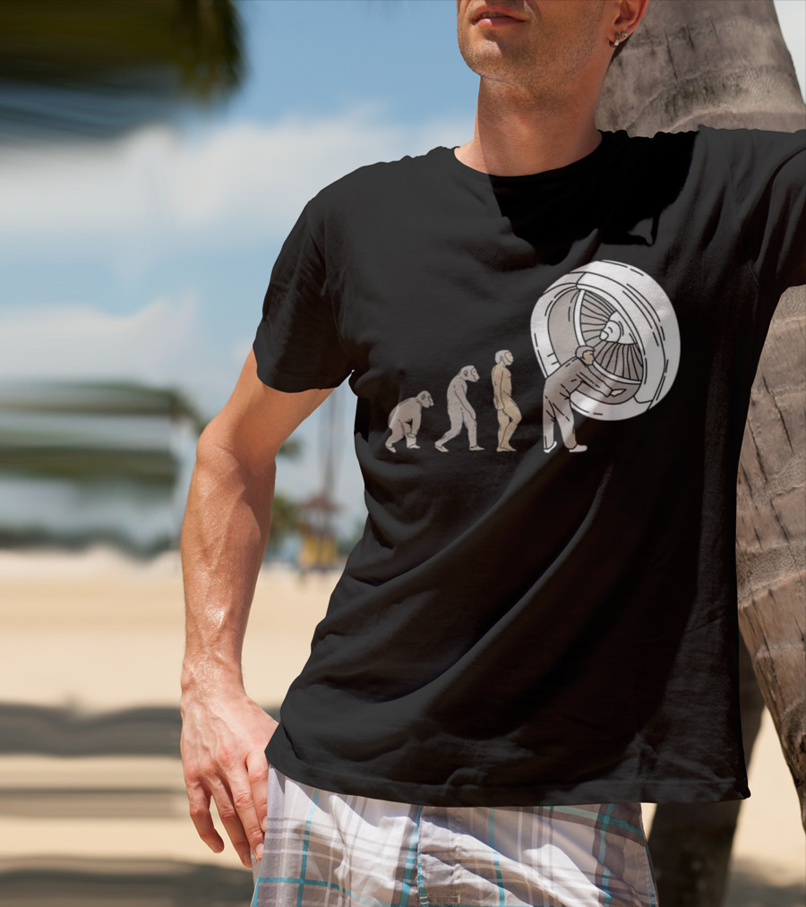 Evolution Of Airplane Mechanic Aircraft Maintenance T-Shirt