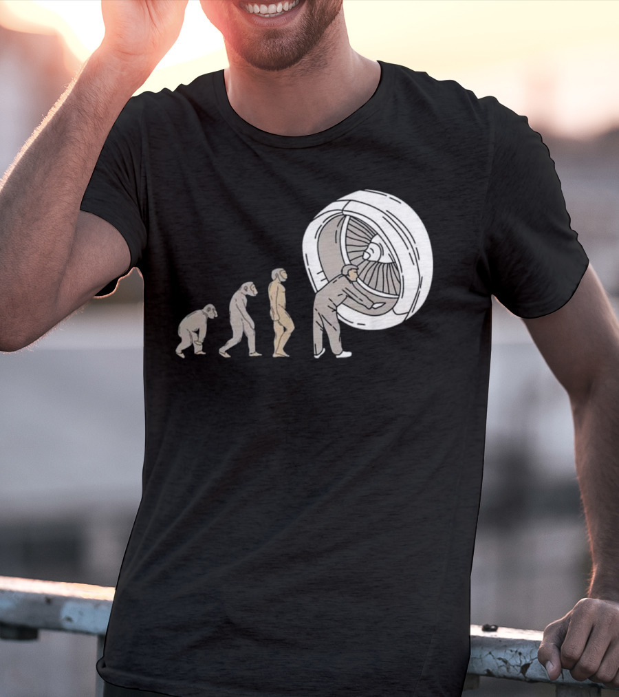 Evolution Of Airplane Mechanic Aircraft Maintenance T-Shirt