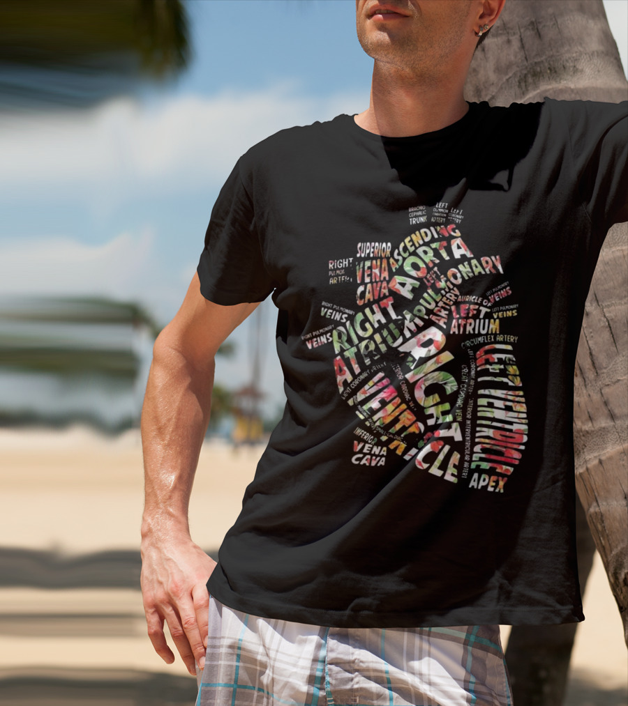Anatomical Heart Right Ventricle Atrium Aorta Cardiac Nurse T-Shirt