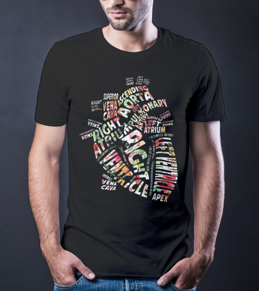 Anatomical Heart Right Ventricle Atrium Aorta Cardiac Nurse T-Shirt