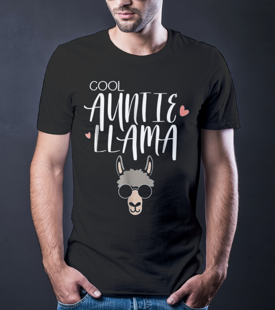 Cool Auntie Llama Funny Family T-Shirt