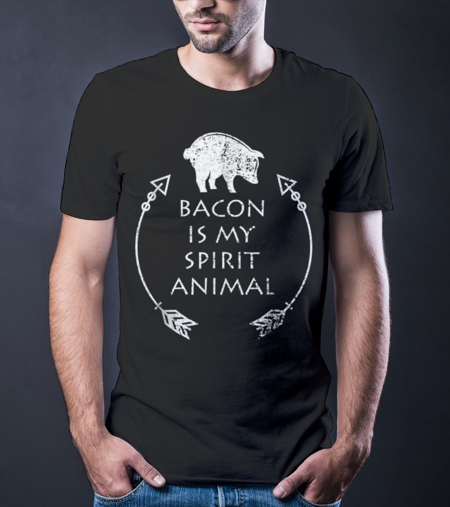 Bacon Is My Spirit Animal Pig With Arrows T-Shirt