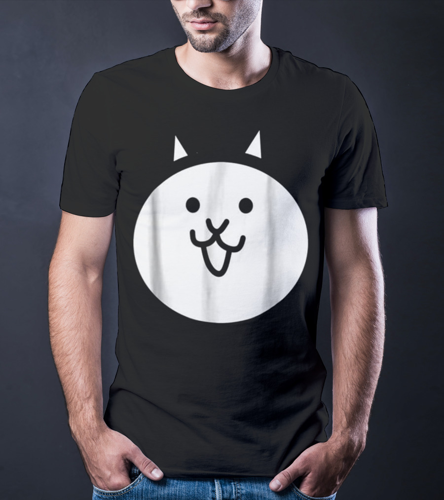 Battle Cat Meme Face Icon Cute Minimalist Circle T-Shirt