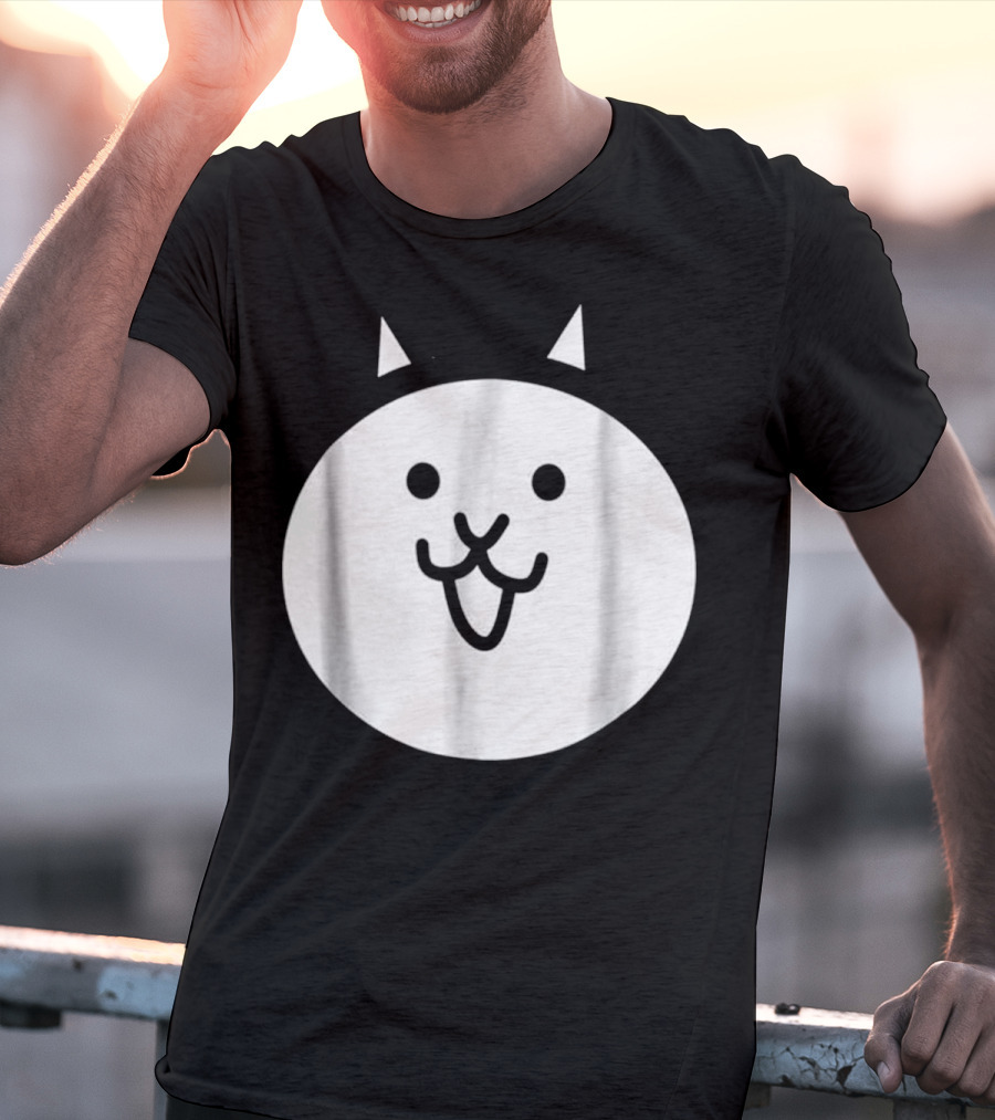 Battle Cat Meme Face Icon Cute Minimalist Circle T-Shirt