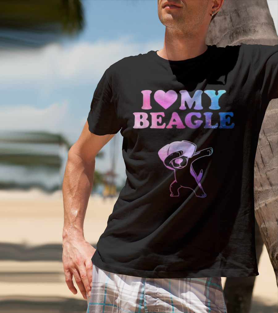 I Love My Beagle Dabbing Puppy T-Shirt