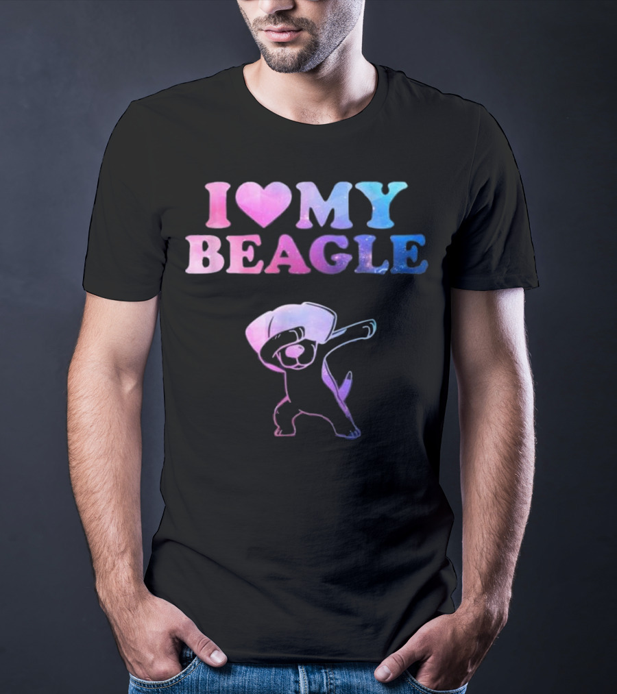 I Love My Beagle Dabbing Puppy T-Shirt