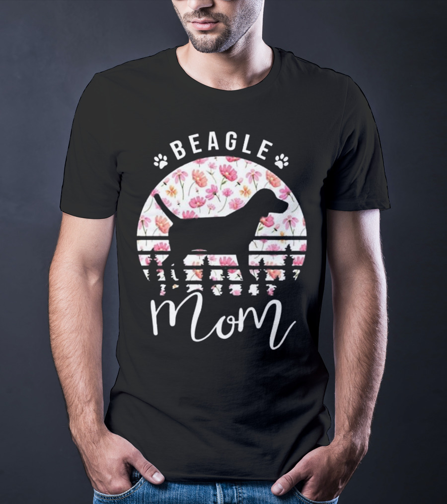 Beagle Mom Floral Mother's Day T-Shirt