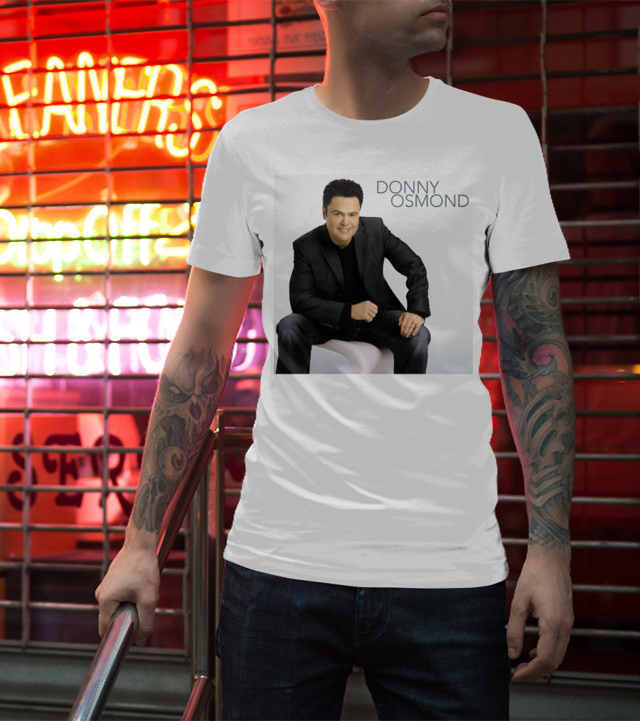 DONNY OSMOND Sitting In Black Suit T-Shirt