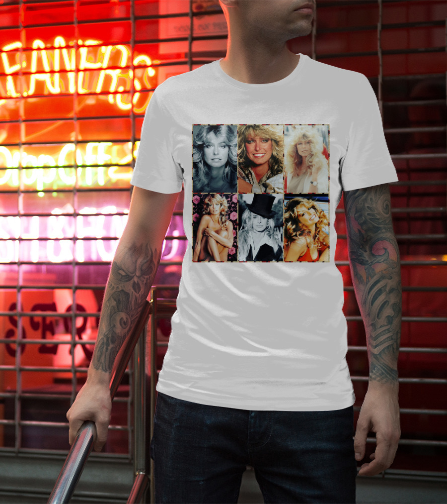 Farrah Fawcett Iconic Photo Collage T-Shirt