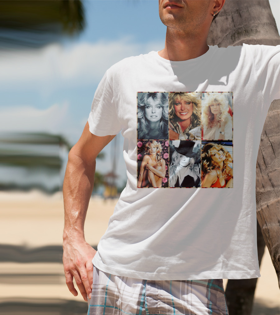 Farrah Fawcett Iconic Photo Collage T-Shirt
