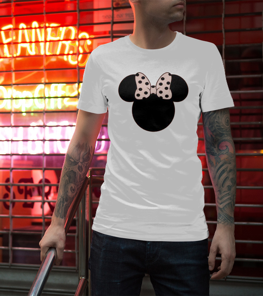 Minnie Mouse Polka Dot Bow Disney Women's Kid's T-Shirt