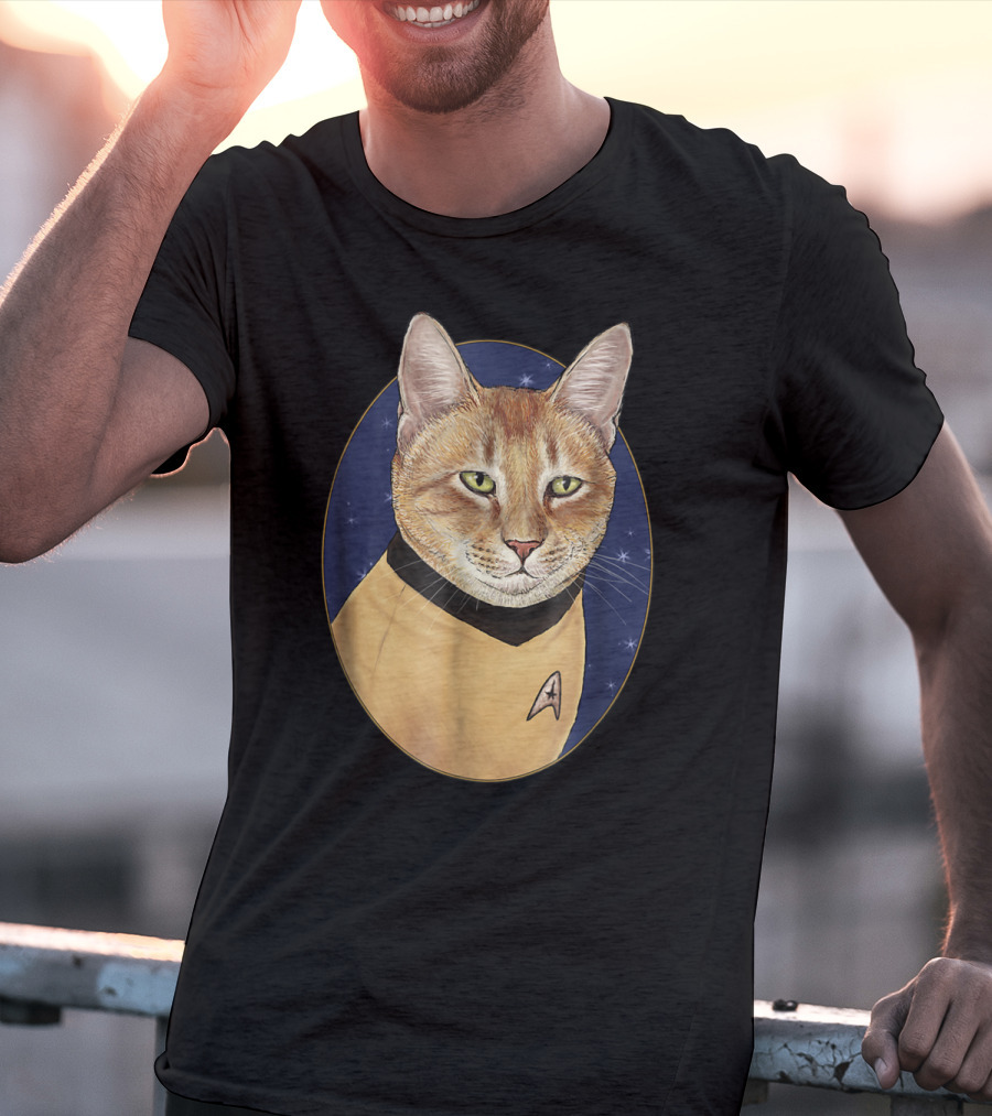 Cat Captain Kirk Starfleet Uniform Star Trek T-Shirt