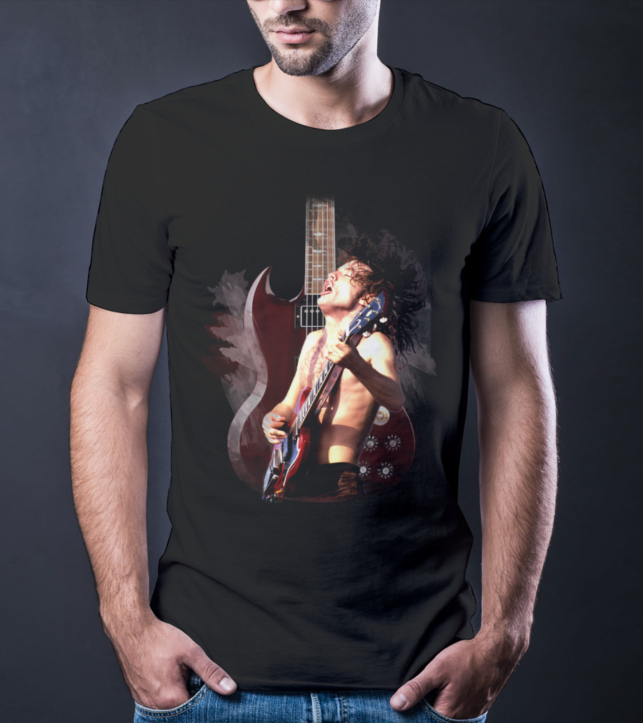 Rock Guitarist With Electric Guitar And Dynamic Performance T-Shirt