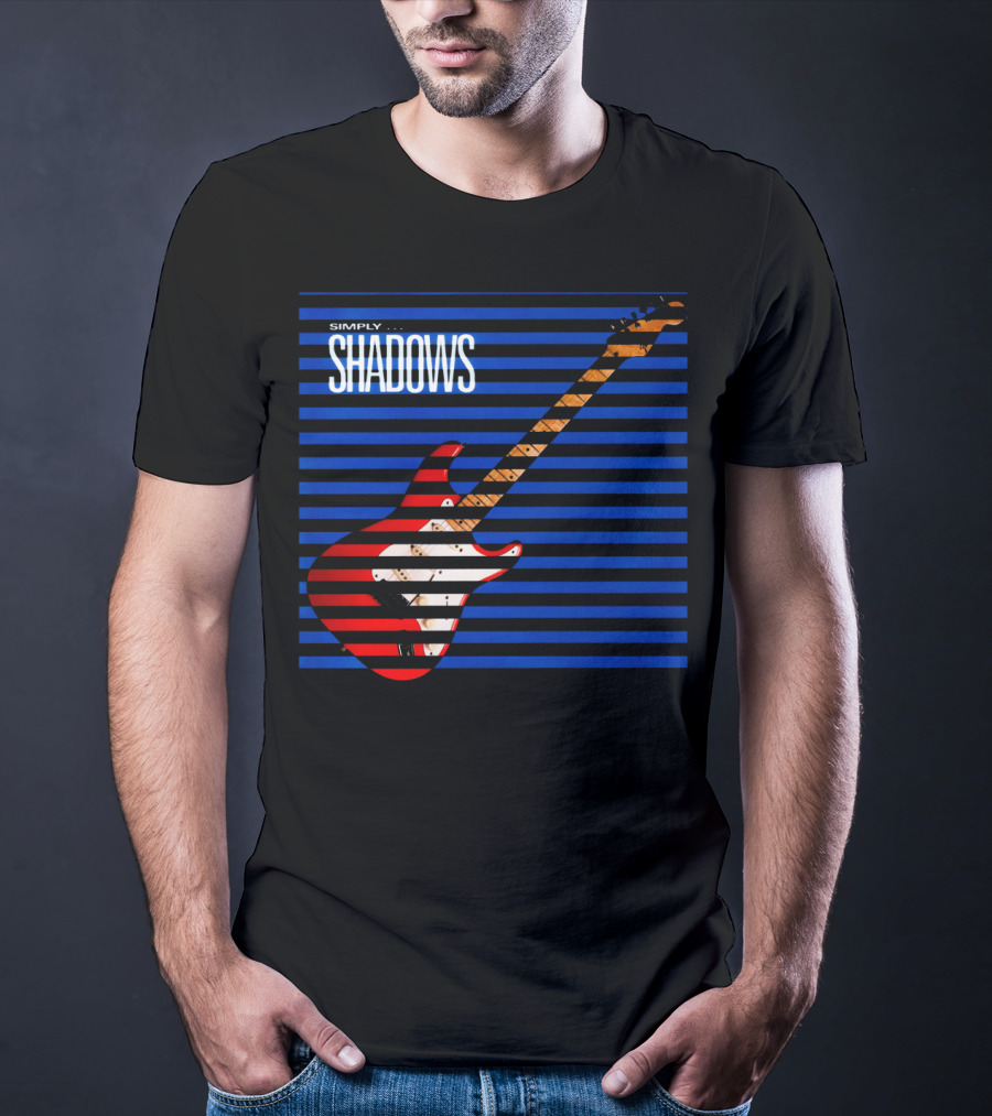 Simply Shadows Electric Guitar With Stripes T-Shirt
