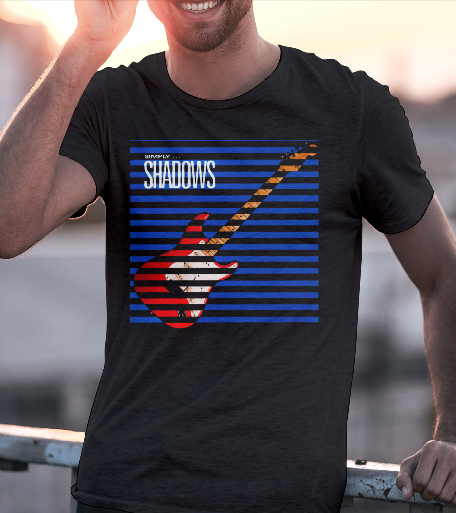 Simply Shadows Electric Guitar With Stripes T-Shirt