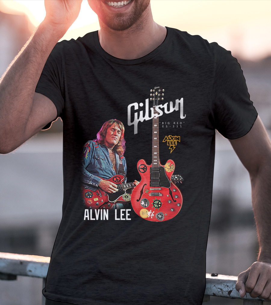 Gibson Big Red ES-335 Alvin Lee Guitar Iconic Rock Legend T-Shirt