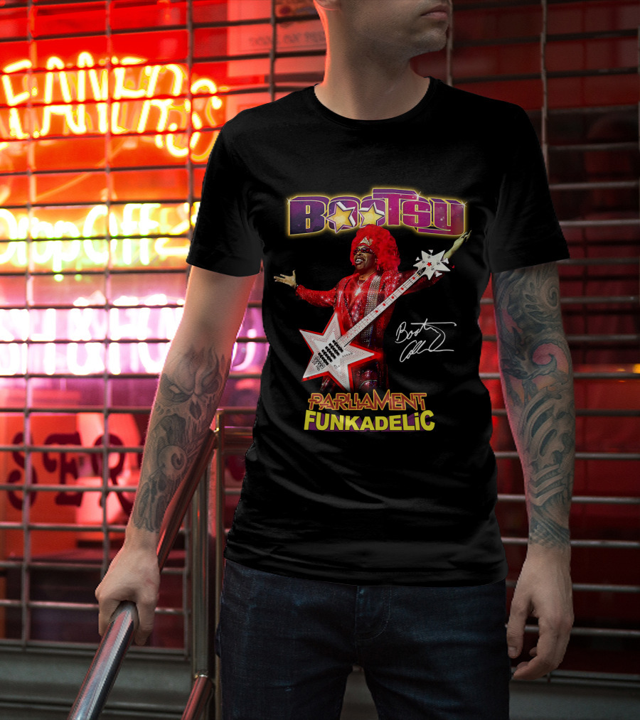 Bootsy Collins Parliament Funkadelic Star Bass Guitar Signature T-Shirt