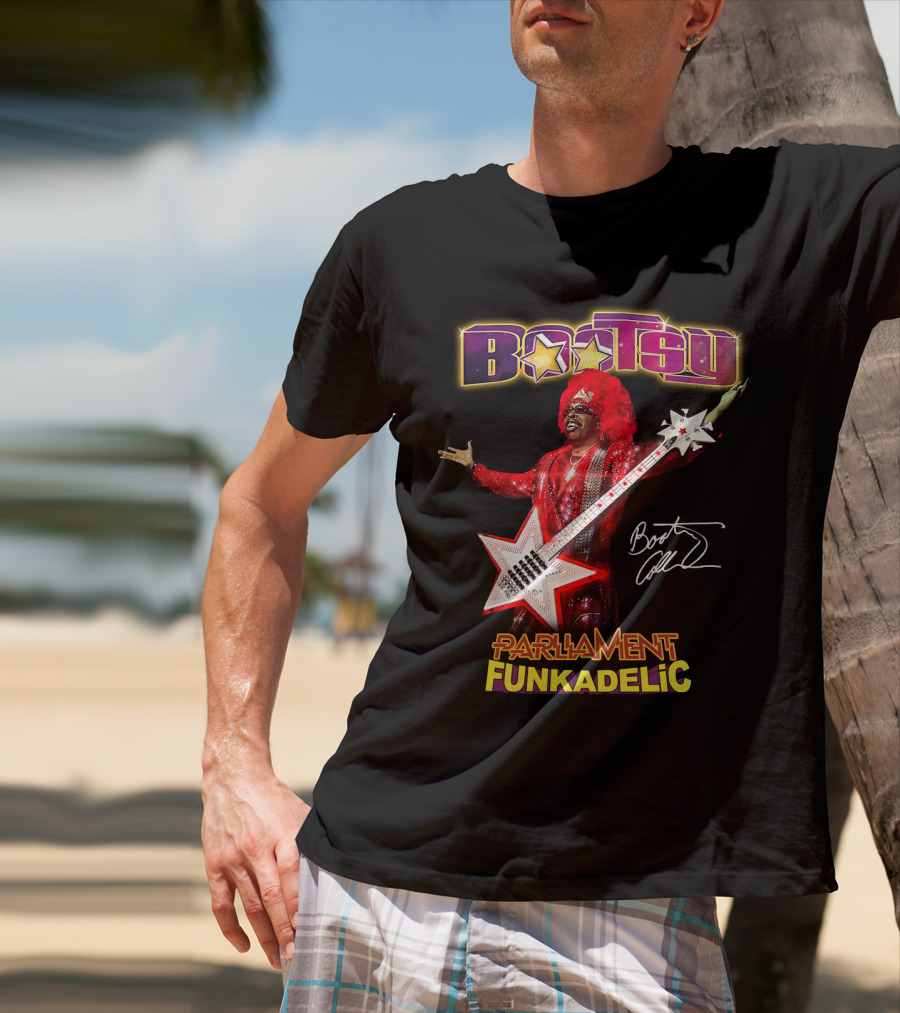 Bootsy Collins Parliament Funkadelic Star Bass Guitar Signature T-Shirt