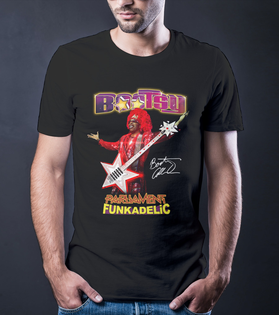 Bootsy Collins Parliament Funkadelic Star Bass Guitar Signature T-Shirt