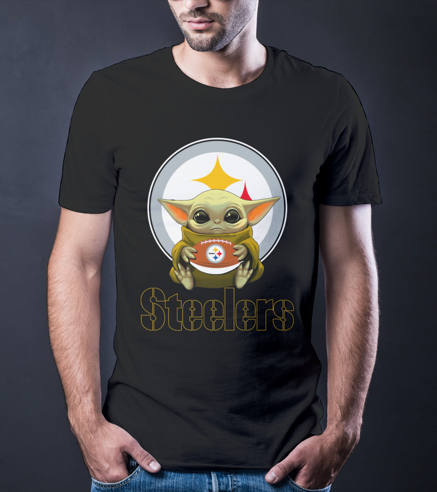 Steelers Baby Yoda Football Fan T-Shirt