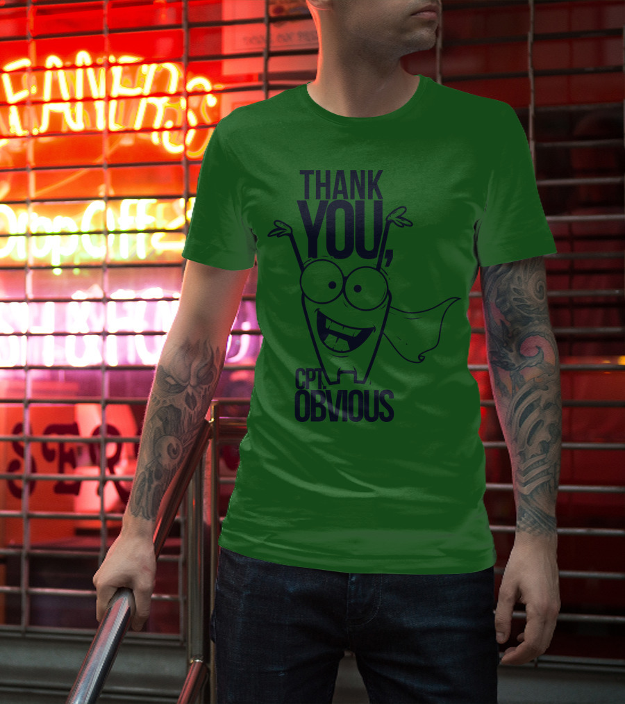 Thank You Cpt Obvious Superhero Cartoon T-Shirt