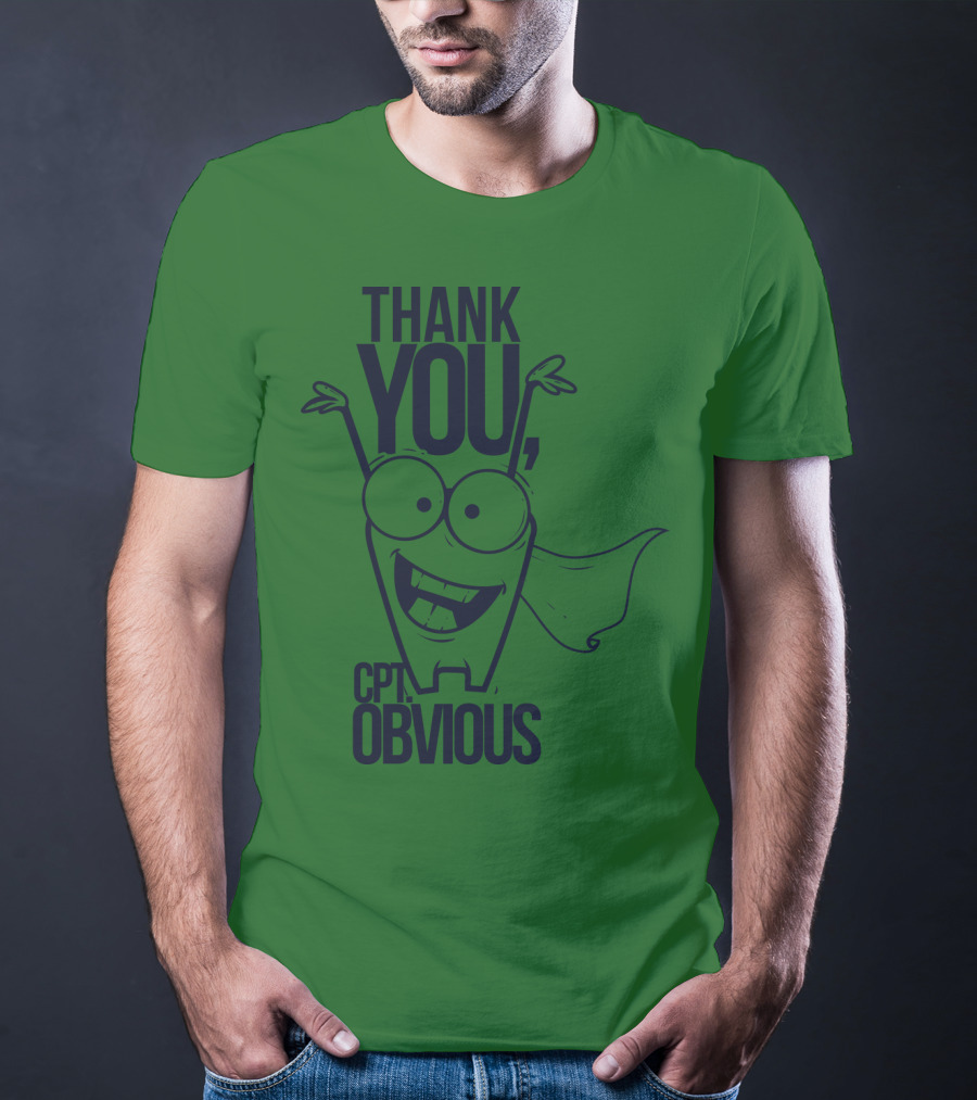 Thank You Cpt Obvious Superhero Cartoon T-Shirt