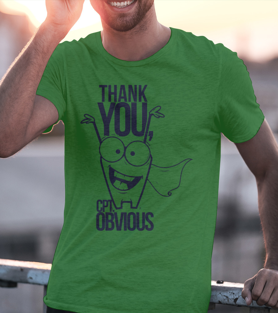 Thank You Cpt Obvious Superhero Cartoon T-Shirt
