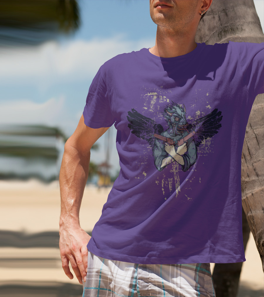 THE CHIM Winged Creature With Shielded Arms T-Shirt