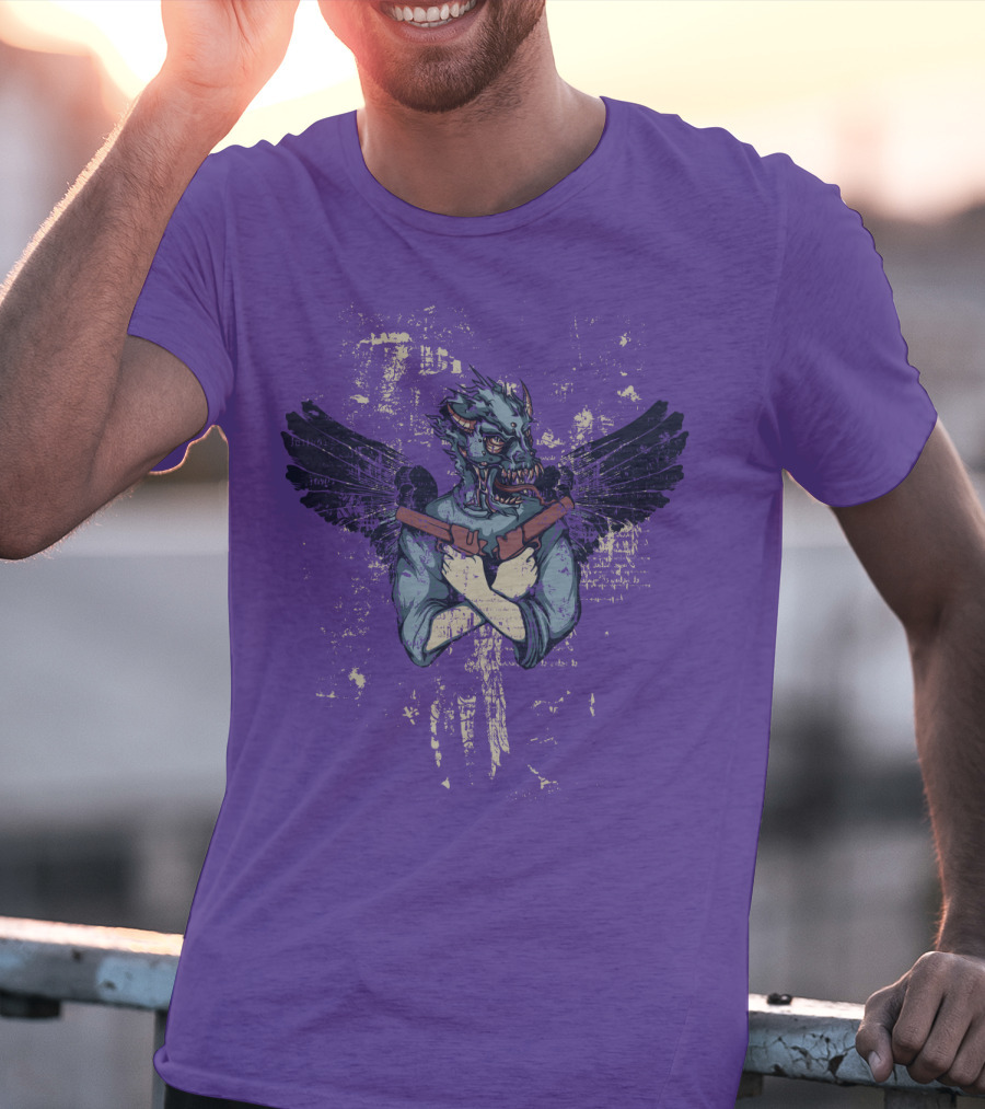 THE CHIM Winged Creature With Shielded Arms T-Shirt